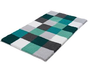 Kleine Wolke Caro alfombrilla para baño 120x70 cm rectangular blanco-gris-negro-verde-mezcla de colores 5426675225