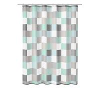 Kleine Wolke Cortina BAÑO Textil Check Blue 225270783305, 100% poliéster, Mare, 180 x 200 cm