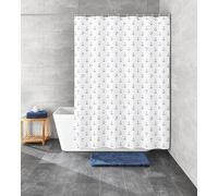 Kleine Wolke Cortina de Ducha Textil Anchor en Azul Oscuro con 120 x 200 cm