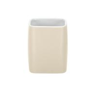 Kleine Wolke "Cubic - Vaso para cepillos de Dientes, Piedra, Crudo, 7.4 x 9.1 x 7.4 cm