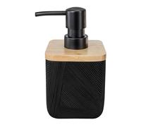 Kleine Wolke Dispensador de jabón, bambú, Negro, Longitud 7,8 x Breite 7,8 x Altura 15 cm