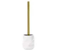 Kleine Wolke Golden Crackle Portaescobillas de Inodoro, Resina, Blanco, 10.6 cm