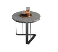 Kleiner runder Couchtisch im modernen Stil für Wohnzimmer, Sofa, Seite, Schlafzimmer und Geschäft (Schwarz)