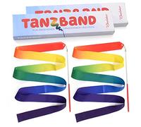 Kleintober 2 Cintas de Gimnasia rítmica Premium para niños I Cinta de Baile para Bailarinas Color Arco Iris, con Instrucciones para Divertidas Actividades y Entrenamiento I Óptimo Regalo para niña