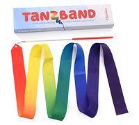 KLEINTOBER Cintas de Gimnasia rítmica Premium para niños I Cinta de Baile para Bailarinas Color Arco Iris, con Instrucciones para Divertidas Actividades y Entrenamiento I Óptimo Regalo para niña