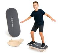KLEINTOBER Tabla de equilibrio para niños, tabla de equilibrio para niños con 3 niveles de dificultad, tabla de madera de abedul con superficie antideslizante PEVA I Wobble Board para promover el