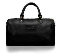 KLEIO Women's Designer Croco Pattern Pu Leather Weekend Overnight Travel Cabin Duffel Hand Bag Onesize, negro, Onesize, Western