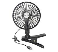 Klemmlüfter Auto - 360° Rotation Kühlventilator Tragbar, Starker Wind Kühlgebläse, USB Anschluss Klemme, Variable Geschwindigkeit, Flexibel Ausrichtbar | Clip Ventilator Für Kinderbett Fahrrad Heimtra