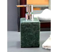 KLEO Dispensador de jabón/loción, hecho de mármol verde indio auténtico, accesorios de baño de lujo, color verde