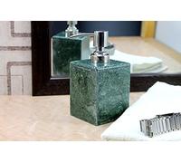 KLEO Dispensador de jabón/loción - Hecho de Piedra Natural en Color marrón, Verde, Negro y Blanco - Accesorios de baño Juego de baño (Verde)