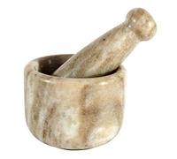 KLEO Juego de mortero y mortero de piedra de mármol como especias Okhli Musal Kharad Khallad, molino de medicamentos - 6,3 cm de diámetro Pequeño…