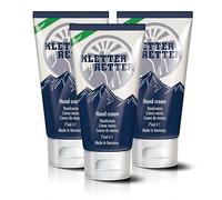 KletterRetter Crema de manos para escaladores y boulders, 3 x 75 ml, con pantenol, aceite de caléndula y ectoína, se absorbe rápidamente y no se pega