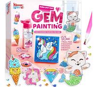 Klever Kits 16 proyectos de arte de gemas, kits de pintura de diamantes para niños, artes y manualidades para niñas de 4, 5, 6, 7, 8, 9, 10, 11, 12, kits de manualidades de diamantes de unicornio