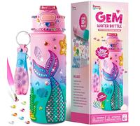 Klever Kits Decoración De Botellas De Agua Para Niños, Kits De Arte Y Manualidades Para Niños, Decora Tu Propio Kit De Botella De Agua Para Niñas De 6-12 Años, Sirena Chicas Diamante.