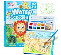 Klever Kits Kit de Acuarelas para Niñas 3 4 5 6 7 8 Años, Juego de Pintar con Agua Libro para Colorear, Juguete Educativo Manualidades Infantiles Regalo Cumpleaños Niña Seguro y Lavable