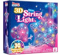Klever Kits Kit de arte con cuerdas en 3D para niños de 8, 9, 10, 11 y 12 años, manualidades, juego de manualidades con farolillos para niñas, juguete con luces de cadena, regalos de cumpleaños