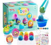 Klever Kits Kit de decoración de huevos de Pascua con tabletas de color degradado, soportes de huevos, pegatinas de Pascua para recuerdo de fiesta de Pascua, caza de huevos, regalo de Pascua