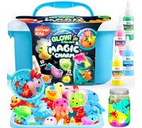 Klever Kits - Kit de Gel de Agua que Brilla en la Oscuridad, Kit de Juguetes de Mascotas de Agua Mágicas de Hadas con 10 Geles (7 Geles que Brillan en la Oscuridad), 12 Moldes, Botella Conservadora