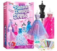 Klever Kits Más de 400 Piezas de Manualidades de diseño de Moda para niños, Juguetes de Arte y Manualidades, Manualidades de Costura con 3 maniquíes para niñas de 8 a 12 años