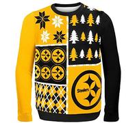 Klew Sudadera NFL de Busy Block, Hombre, SWTNFUGYBBLKPSL, Pittsburgh Steelers, Large