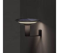 KLEWE aplique de pared LED solar Keope, antracita, Ø 21 cm aluminio IP65