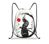 KLFDGGYU Bolsa con cordón personalizada de guerrero samurái japonés para mujer y hombre plegable gimnasio deportes katana bushido compras regalos al aire libre