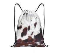 KLFDGGYU Mochila deportiva con cordón de piel vaca escocesa Longhorn para hombre y mujer ideal gimnasio compras deportes al aire libre etc