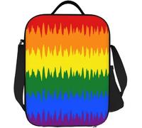 KLFDGGYU personalizada con la bandera LGBTQ del orgullo gay en zigzag bolsa de almuerzo para hombres y mujeres térmica cálida adultos oficina deportes regalos al aire libre