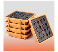 KLGFBDC Bandeja para derrames de Tanque de petróleo, Plataforma de contención de derrames, contenedor de paletas de plástico con Rejillas Superiores, Paleta Modular para derrames en Parque