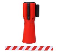 KLGFBDC Cinta de Barrera de Conos retráctil - Cinturón de Seguridad Vial de 4,8 Metros para Control de multitudes y gestión del tráfico, Duradero y fácil de Usar con Rebote automático.