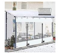 KLGFBDC Cortinas de Lona Impermeables para Exteriores - Paneles Laterales de PVC Transparente para pérgola de jardín, Patio, Porche y cenador, Resistentes a la Intemperie con Cremalleras, 320x250cm