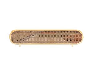 KLGFBDC Elegantes Paneles divisores de ratán y Hierro Dorado para comedores, mamparas Decorativas para restaurantes y Bares de oficinas, 70 x 30 cm - Elegante Elemento Decorativo para Media Pared.