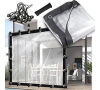 KLGFBDC Lona de Vinilo Transparente de 10x19 pies, Lonas Transparentes, Cubierta Protectora, Lona de PVC Transparente de Gran tamaño, Lonas Impermeables, Lona de Vidrio con Ojales, Resistente al frí