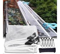 KLGFBDC Lonas Impermeables Transparentes de 300 x 800 cm / 9,8 x 26,2 pies, 0,38 mm de Grosor, Multiusos, Resistentes, Impermeables para Patio, balcón y jardín. Lona con Ojales y Cuerda elástica.