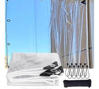 KLGFBDC Lonas Transparentes de 350x600 cm / 11,5x19,7 pies, Lonas de plástico de Vidrio Suave de 0,38 mm de Grosor, Ideales para el hogar, Patio, balcón, jardín, porches, pabellones, gallineros, viv