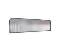 KLGFBDC Mampara divisoria de privacidad de 11,8" - Elegante Separador de mesas para oficinas, restaurantes y hoteles - Marco de Acero Inoxidable Negro y Vidrio Templado, Panel de separación de 55,1"