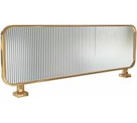 KLGFBDC Mamparas Decorativas de Acero Inoxidable para comedores: Separador y Divisor de mesas de Restaurante con Paneles de Vidrio Rayado para un Ambiente y privacidad mejorados.