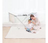 KLGFBDC Tendedero eléctrico Plegable para Ropa, Calentador de Toallas de aleación de Aluminio, con alas y 18 Barras calefactadas, Ideal para lavandería y baño, Ahorra energía.