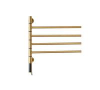 KLGFBDC Toallero eléctrico de Pared, Calentador de Toallas para baño Giratorio 180°, con Pantalla LED y Temporizador, Control de Temperatura, enchufable, Dorado