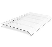 KLGFBDC Toldo Transparente de policarbonato para Ventanas y Puerta Principal. Protección contra la Lluvia y la Nieve para porches/Patios. Disponible en Anchos de 20 a 67 Pulgadas.