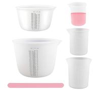 KLHOPE 5 Piezas Tazas Medidoras de Silicona, Vasos Medidores Antiadherentes para Resina con Escala, Silicona Vaso Medidor 1000ml/600ml/100ml/350ml/250ml para Bricolaje, Manualidades