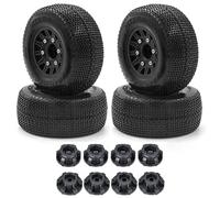 KLHYTGFA 4 neumáticos de 110 mm for camión de Recorrido Corto 1/8 1/10 con hexágono Interior de 12 mm, 14 mm y 17 mm for Coche RC TRAXXAS Slash ARRMA SENTON Vkar SCTX10 HPI(Schwarz)