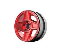 KLHYTGFA 4 Ruedas Negras Whirlwind de 2,2 Pulgadas for Coches de Escalada, aleación de Aluminio, electrochapado, simulación, TRX4 SCX10 de Tres Generaciones(Red-4pcs)