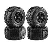 KLHYTGFA 4 Uds. for neumáticos de camión Monstruo 105MM 1/10, neumáticos de Goma for Rocas, Rueda Hexagonal de 12mm for Hacha RC -ial(4pcs Black W80)