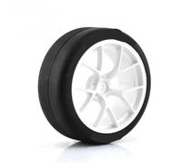 KLHYTGFA 4 Uds RC neumáticos de Coche de Rally neumáticos de Rueda de derrape for Tam-iya 1/10 WRC XV01 TT02 RC Coche neumáticos de derrape reparación DIY Piezas de Mejora(White)
