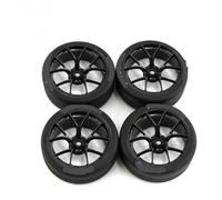KLHYTGFA 4 Uds RC neumáticos de Coche de Rally neumáticos de Rueda de derrape for Tam-iya 1/10 WRC XV01 TT02 RC Coche neumáticos de derrape reparación DIY Piezas de Mejora(Schwarz)