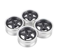 KLHYTGFA 4 unids/Set for Ruedas de derrape de Aluminio 1/10 RC adecuadas for Tam-iya BB01 TT02 Trax-xas 4tec On-Road Car(Schwarz)