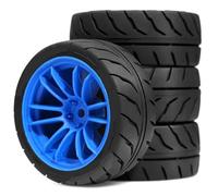 KLHYTGFA For neumáticos de Coches de Carreras RC WRC neumáticos de Rally hexagonales de 12mm for 1/10 RC On Road Car Tam-iya TT01 TT02 XV01 XV02 PTG-2 HSP HPI Kyosho MST Parts(4pcs Blue)