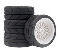 KLHYTGFA For RC 65mm neumático de Goma Rueda 12mm Hexagonal for Tam-iya TT01 TT01E TT02 TT02B XV01 PTG-2 1/10 RC Racing Car Piezas mejoradas(3W-KZ6087)