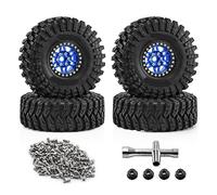 KLHYTGFA For tamaño Grande 125mm 1,9 Beadlock llanta Juego de neumáticos for 1/10 Coche trepador de Control Remoto Trax-xas TRX4 RC4WD D90 Axial SCX10 Pro(E)